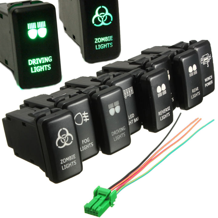 12v push button on off zombie light switch blue led light bar for