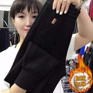 Quần Thể Thao Cotton Nguyên Chất Cho Nữ 2025 Xuân Thu Mới Rộng Rãi Quần Dài Ống Đứng Màu Xám Quần Dài Thường Ngày Quần Dài