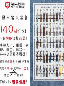 Dip Pen Nib Experience Package with Pen Barrel 140 Classic Discontinued Styles Calligraphy Painting Pen Drawing Tools Set