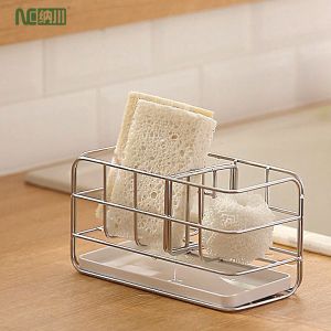 NACHUAN  dishes drain rack sponge holder for sink kitchen sponge holder small kitchen rack sponge holder for sink stainless steel sponge drainer small kitchen organizer rack shelf