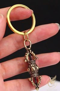Móc Khóa Phật Giáo Chày Kim Cương Chữ Thập Vishva Vajra Pháp Khí Mật Tông Bằng Đồng Thau - Đồ Đồng Thuận Tâm