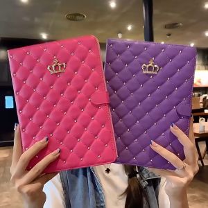 New Crown Case Bling Stand Flip Cover  for ipad air 6th 5th gen 10th(2022) 7th 8th 9th 10.2 2019 5th 6th Gen 2017 2018 9.7 Air 1 2 3 10.5 Coque for iPadMini 5 4 3 2 1  2 3 4 Tablet Case Shell