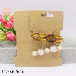 50pcs white/black/kraft paper series hair clip necklace packaging card