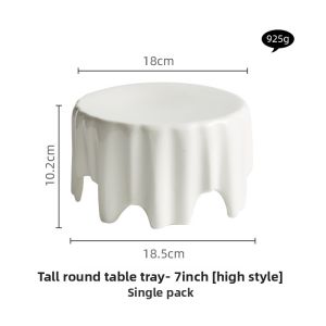 Stone Pattern Ceramic Flat Plate Western Dining