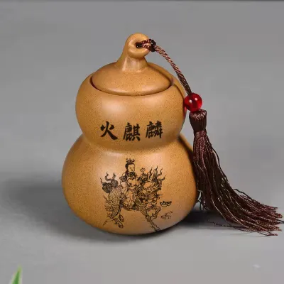 Authentic Fire Qilin Gourd Clay Jar Decoration