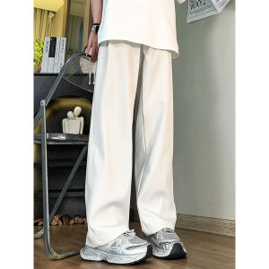 Black Comfortable Drape Ice Silk Tapered American Flare Pants