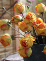 Vintage Rosebud Imitation Flower Artistic Oil Painting Style Decorative Living Room Dining Table Silk Flower Bouquet Home Decor. 