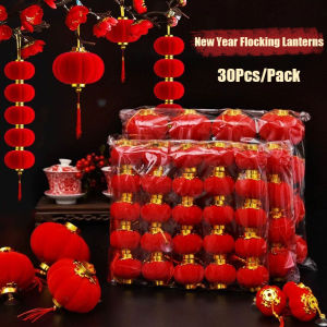 30 ชิ้น/ล็อต โคมไฟจีนสีแดง / โคมไฟห้อยระย้าสีแดงขนาดเล็ก / โคมไฟนำโชคสำหรับเทศกาลฤดูใบไม้ผลิ / อุปกรณ์ตกแต่งงานแต่งงานและงานปาร์ตี้ปีใหม่