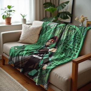 Beast Kingdom | 1PC D-Demon Slayer Lightweight Microfiber Soft Christmas Fleece Blanket Warm Cozy Throw for Bed Sofa Office Travel All Season