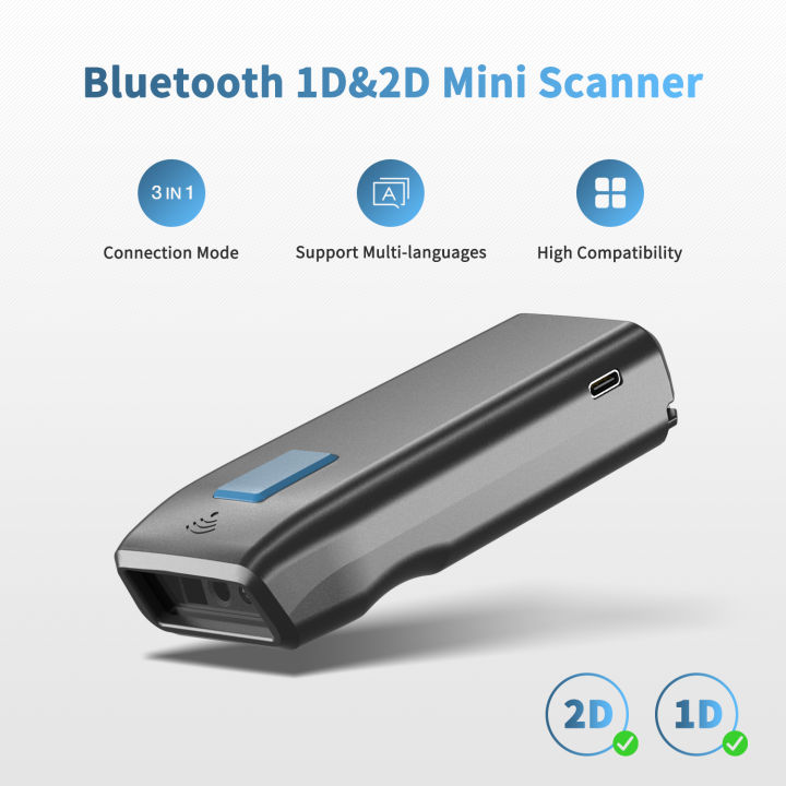 NETUM Z2 Wireless QR Barcode Scanner and Blueooth Wire 2D Barcode ...