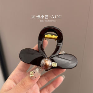 French Style Coffee Heart Shaped Hair Claw Womens Elegant New Back of Head Shark Clamp Hair Clip Simple Chignon Hair Accessory