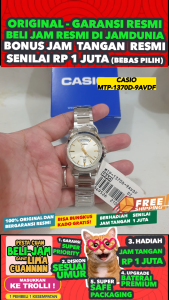 CASIO ORIGINAL - CASIO MTP-1370D-9AVDF - Analog Timepieces - NEW - MEN - Stainless - Silver - Jam dunia JD18ST # Jam Tangan Pria Cowok Anti Air Digital Analog + CASIO MTP 1370D 9A MTP-1370D 1370 D MTP1370 MTP-1370 MTP1370D MTP-1370D-9A $ WR5 STS SD7
