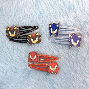 Kẹp Tóc Sonic Cho Bé Gái Thiết Kế Nhân Vật Dễ Thương Lấp Lánh (Đốt Ngón Tay Bóng Sonic) Mũ Trẻ Em Barrettes Bằng Nhựa