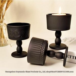 French Vintage Glass Candles Holder Decor