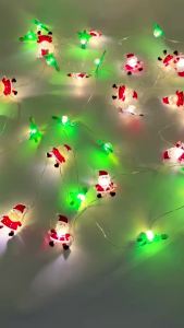 1bag Snowman Santa Claus Elk LED String Lights Garland Christmas Tree Ornaments For 2026 Xmas Party New Year Eve Home Supplies
