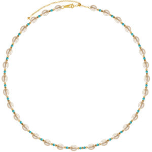 NANZHUGONG | Unique Design S925 Silver Freshwater Pearl Turquoise Necklace