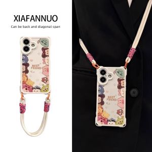 Full Screen Animal Silicone Phone Case for Oppoa6gt A5pro A3x A2m Small 1 Vitality Version Findx8 with Lanyard X7 A58x Crossbody A56 Women A57 A96 A97 A32