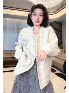 Lao Yangs Personal Style MM Baseball Little Fragrance Wind Heavyweight Woolen Checkered Fashion Jacket Spring Autumn New Model