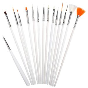 15Pcs Fine Detailed Paint Brush Set Nylon Fur Soft Clay Figurine Model Color Pen Hook Line Pen Watercolor Color Pen