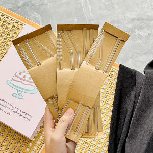 Transparent Glass Straws Non-Disposable Circular High Borosilicate Heat Resistant Home Use Coffee Milk Tea Cup Bendable Drinking Straws