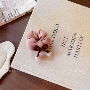 Adorable Small Size Cotton Flower Hair Ties for Girls Pink Brown Princess Style Elastic Hair Bands Childrens Fashion Accessories