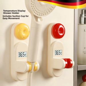 KUWUBIANJING | Suction Cup Shower Head Mount with Thermometer