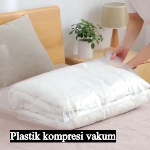 Kantong vakuum pakaian /tas travel vakum /Anti Air Transparan Perlu Pompa/ BLB Set Plastik Vacuum Bag