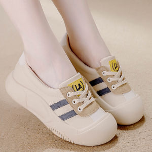 Genuine Leather Casual Shoes Womens Fall New Soft Bottom Versatile Long Standing Not Tired Foot Single Thick Bottom Lightweight Sports Shoes