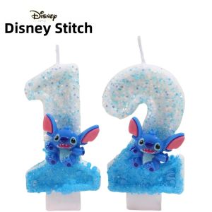 Nến Kỹ Thuật Số Màu Xanh Trắng Hoạt Hình Disney Stitch 0-9 Để Trang Trí Tiệc Sinh Nhật Kỷ Niệm