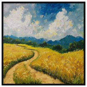 Tranh phong cảnh làng quêcánh đồng lúa chín vàngphong cảnh quê hương vùng miền núitranh treo tườngdán tường.CGI-493