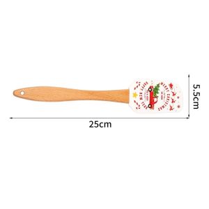 Silicone spatula Christmas wooden handle kitchen fondant cake cream spatula silicone butter spatula kitchen baking tools si
