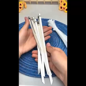 200Pcs Heavy Duty Self-Locking Cable Ties Metal Zip Tie Metal Exhaust Wrap Ties Multifunctional Stainless Steel Cable Ties