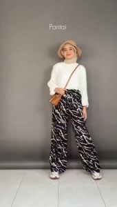 Celana Hommy Motif Wanita Rayon Premium 90 Dapat 3 pcs - Kulot Hommy