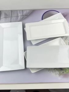 ชุดจานเซรามิค จานเปลเหลี่ยม  จานพอร์ชเลน สีขาว มีให้เลือก 5 ขนาด  6 x 12 นิ้ว 6 x 11.5 นิ้ว 5.6 x 12 นิ้ว 6.1 x 12.3 นิ้ว และ 7.1 x 14.3 นิ้ว