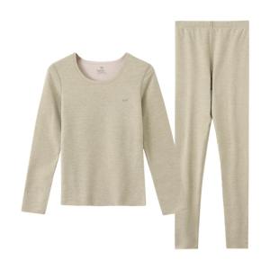 MiiOW | Warm Fleece Lined Cashmere Underwear Set Round Neck Womens Thermal Clothing Long Sleeve Long Pants Cat Person One Piece Style