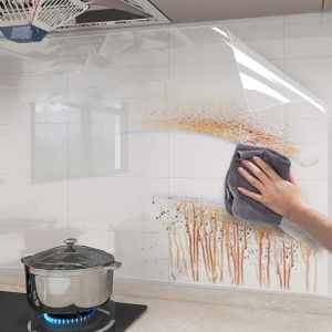 Electrostatic Adsorption Protective Film Transparent Wallpaper Oil Proof Wall Sticker Decorative Film Wall Papers Kitchen Home