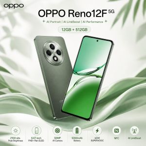 OPPO | 2026 new OPPO Reno12 F 5G Smartphone 12GB+512GB 6.67 120Hz OLED Display 50MP AI Camera 5000mAh Battery ColorOS 14 NFC