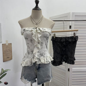 Summer Fashion Tie Dye Asymmetrical Backless Sleeveless Bridesmaid Top Neckline Baring Small Shirt Knitted Thin Fabric