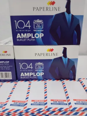 AMPLOP PAPERLINE Buklet Putih 95 x 152mm (1 pak isi 100 lembar)