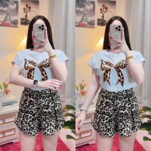 ชุดเซ็ต2ชิ้น เสื้อและกางเกงลายเสือ สุดฮิต น่ารักมาก