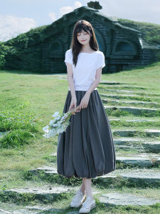 Loose Fit Short Sleeve T-Shirt Lightweight Cotton V-Neck One Shoulder Top for Women Summer Comfortable Breathable Sweat Absorbent