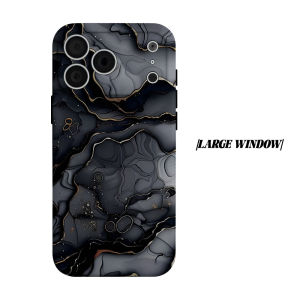 Black Gold Ink Marble Phone Case for iPhone 18 17 16 15 14 13 12 11 Air Pro Max Plus Double-layer Cover