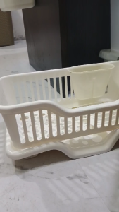 Kitchen Dish Drying Rack with Tray Base Utensil Cup Plate Bowl Drainer Countertop Organizer Space Saving
