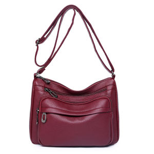 Túi Đeo Vai Da Mềm Nhiều Lớp Dung Tích Lớn Thời Trang Thường Ngày Cho Phụ Nữ Trung Niên Túi Đeo Chéo Đơn Thời Trang