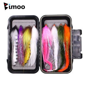 2/0 8pcs Big Fish Streamer Set Dargon Tail Baitfish Streamer Fly Pike Rainbow Zonker Streamer Fly Muskie Bass Sea Fish Lures