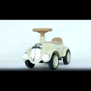 Music & Lights 4 Wheels Ride On Toy Car / Push Baby Car with Children Retro Scooter Car Boys Girls Four-Wheel Toy Car