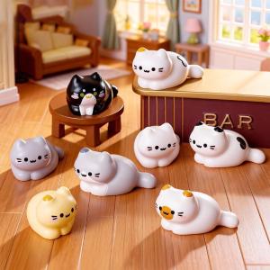 8Pcs Cute Cat Figurine Miniature DIY Decor Lovely Kitten Ornament Home Desk Car Dashboard Micro Landscape Mini Crafts Decoration