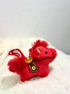 2026 Lucky Red Horse Plush Keychain 吉祥红马毛绒钥匙扣可爱随身包挂饰