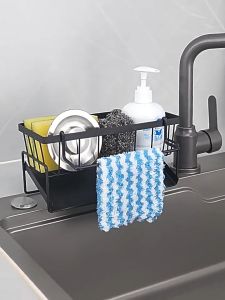 Faucet Drain Rack Sponge Holder Sink Organizer Sponge Towel Soap Dishcloth Drying Rack Sink Soap Rack Organizer