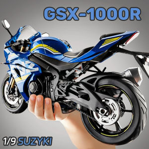 1:9 Scale Suzuki GSX-1000R Alloy Motorcycle Model Diecast Car Light Effect Car Lovers Collection Kids Birthday Gift Metal Boys Toys